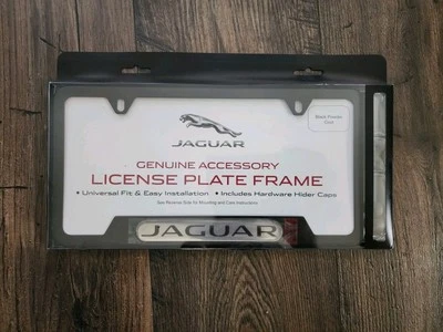 Jaguar Genuine Factory OEM License Plate Frame Black Powder Coated - Image 1 of 2