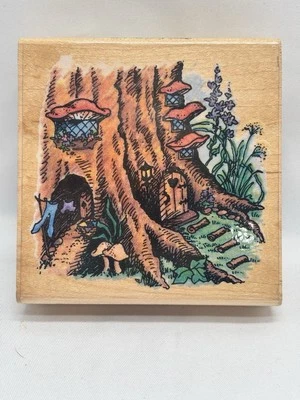 Estampillas divertidas de colección 1995 estampillas estampillas de goma de tocón de árbol cabaña Foto 1 de 4