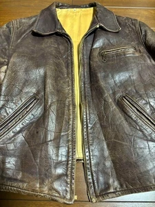Chaqueta deportiva de cuero vintage años 50 para hombre talla M estilo clásico informal usada - Imagen 1 de 7