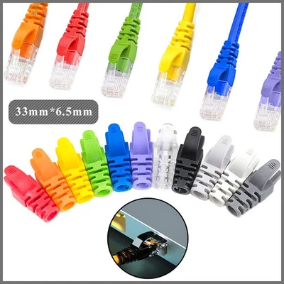 RJ45 Connector Boot Cat5e Cat6 Ethernet Network Cable Cover Strain Relief Boots - Image 1 of 4