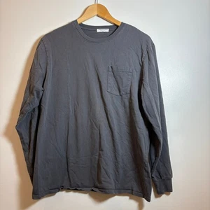 American Trench Long Sleeve Pocket T-Shirt Gray Garment Dyed USA Made S/M Henley - Picture 1 of 7