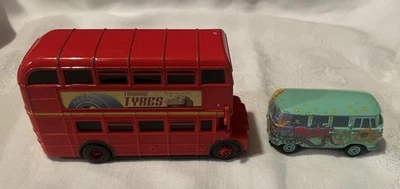 Disney Pixar Cars Touring Tyres London Double Decker Red Bus And VW Van - Image 1 of 4