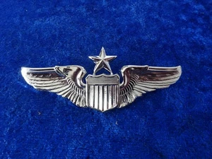 Original US Air Force Pilot Wing Piloten-Abzeichen Senior chrom - Picture 1 of 5