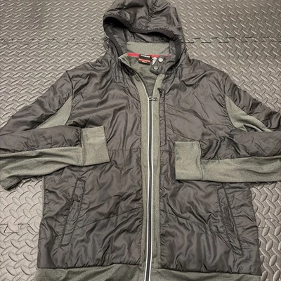 Chaqueta con Capucha Victorinox Swiss Army Negra con Cremallera Talla XL Ajuste a Medida Negra Gris Foto 1 de 4