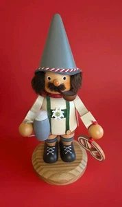 Christian Ulbricht Wood Bavarian Smoker Pretzel Lederhosen Edelweiss NWT 9"Tall - Picture 1 of 14