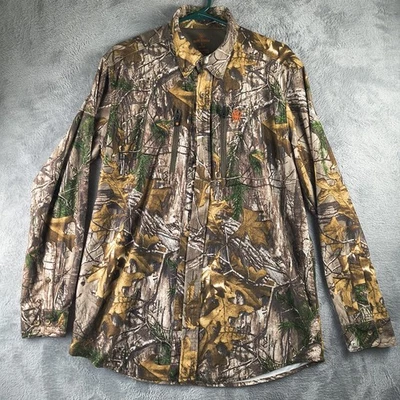 Game Winner Real Tree Camouflage Performance Shirt Men Large Long Sleeve Button - Image 1 of 4