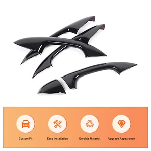 Fits 2015-2021 Mercedes GLC C-Class Gloss BLack Door Handle Upper Cover Trim - Picture 1 of 11