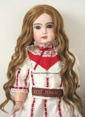 Perruque Jumeau® poupée ancienne Française, Allemande XIXème-Tête34/36cm (14") - Photo 1/4