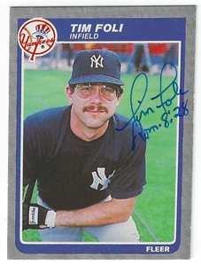 TIM FOLI NEW YORK YANKEES SIGNED 1985 CARD GIANTS PIRATES METS ANGELS EXPOS - Picture 1 of 1