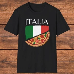 Italia T-Shirt, Italian Flag Pizza Design, Italian Heritage Gift, Italian Travel - Picture 1 of 2