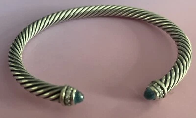 NUEVO BRAZALETE DAVID YURMAN 5mm "CABLE CLASSICS" CON TOPACIO AZUL Y DIAMANTES Foto 1 de 4