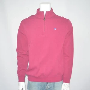 SOUTHERN TIDE 100% Cotton 1/4 Zip Crimson Pullover Sweater Sz L - Picture 1 of 6