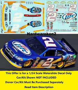 NASCAR DECAL # 2 MILLER LITE 2011-2012 DODGE CHARGER BRAD KESELOWSKI 1/24 - Picture 1 of 4