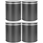 4 Pcs Sealed Canisters Storage Jar Tinplate Tea Multifunction