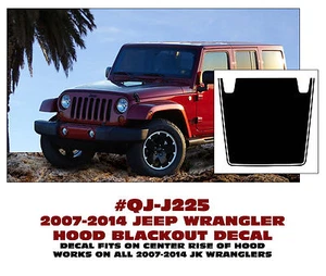 QJ-J225 2007 2008 2009 2010 2012 2013 2014 JEEP WRANGLER JK HOOD CALCOMANÍA BLACKOUT - Imagen 1 de 1