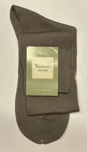 1 Pair of Vannucci Couture Imperial Luxury Beige Cotton Size 10-13 Socks - Picture 1 of 5