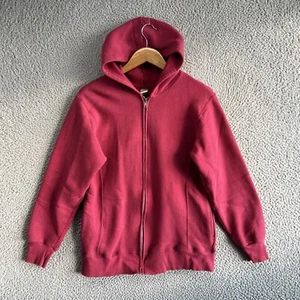 Vintage Russell Athletic Hoodie Womens Large Pink Hooded Sweatshirt 90s Y2K Zip - Picture 1 of 11