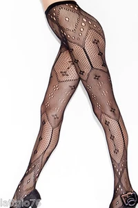 Calze collant donna fantasia geometrica a rete intimo lingerie ricamato DS79517 - Foto 1 di 2