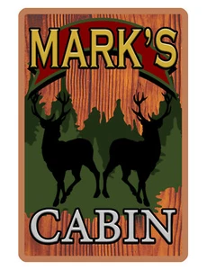 PERSONALIZED CABIN SIGN "YOUR NAME" Beautiful FULL COLOR ALUMINUM SIGN DC#515 - Picture 1 of 2