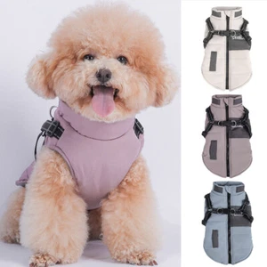 Hundemantel Hundejacke Wasserdicht Winter Warme mit Hundegeschirr West Jacken - Bild 1 von 20