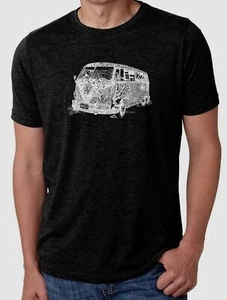 $25 La Pop Art Men's Black Short-Sleeve Crewneck Word Art T-Shirt Size 3XL - Picture 1 of 1