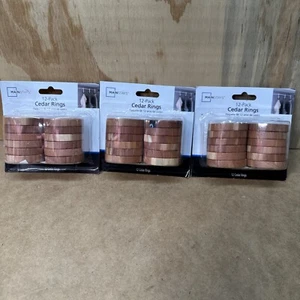 Lot Of 3- Mainstays 12-Pack 100% Natural Cedar Protective Clothes Rings (NEW) - Picture 1 of 2