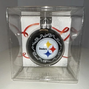 PITTSBURGH STEELERS ORNAMENT TOPPERSCOT NFL FOOTBALL CHRISTMAS GLASS BALL NFL - Picture 1 of 4