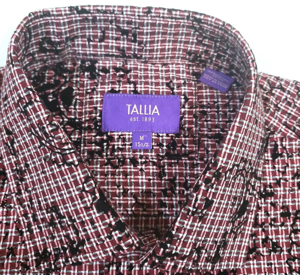 Camisa Tallia Adulto 15.5 Roja Floral Abotonada Manga Larga Estampado Para Hombres NUEVA Foto 1 de 4