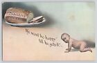 Postcard Advertising Nissens Bread Baby Humorous Vintage Antique Unposted