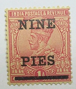 India Postage Revenue 1 Anna Nine Pies Overprint MNH RARE Mint Shape - Picture 1 of 1