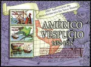 Mozambique 2002 - Amerigo Vespucci 500th Anniversary - Sheet of 3 - 1525 - MNH - Picture 1 of 1