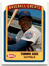 1990 SWELL BASEBALL GREATS TOMMIE AGEE NEW YORK METS #19