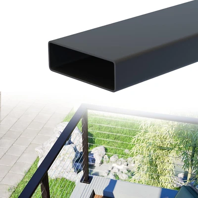 1"x3" High Strength Steel Handrail Cable Railing Post Rectangular Top Rail 6‘6“ - Image 1 of 4