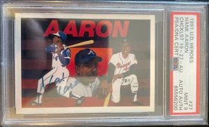 1991 Upper Deck Heroes Hank Aaron Checklist AUTO PSA/DNA PSA 9! - Picture 1 of 2