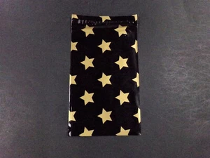 10 - 500 6x9 GOLD STARS Poly Mailers Lightweight Black Shipping Bags - Picture 1 of 5