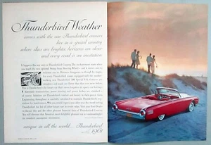 1961 Ford Thunderbird Convertible Original 2-Page Color Print Ad - Picture 1 of 1