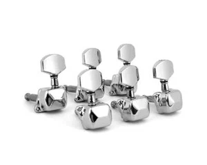 Tuning Pegs Semi-Closed Machine Heads for Acoustic Guitar Chrome 3L+3R Set 6pc K - Picture 1 of 4