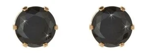 Orecchini / orecchini / borchie / orecchini in cristallo zirconi neri oro 9 ct 6 mm. Confezione regalo - Foto 1 di 2