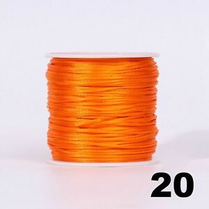 10 Roll 1mm Braided Macrame Satin Silk Cord Chinese Knot Nylon Rattail Thread