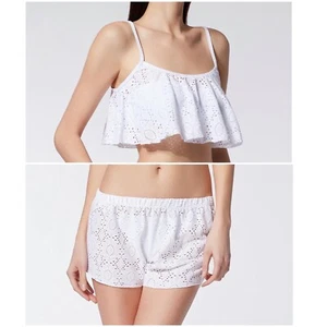 NWT Calzedonia Beachwear Size S Small Swim Coverup Shorts & Top White Cutout - Picture 1 of 8