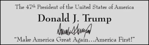 Targa President Donald Trump 47° personalizzata incisa a laser 2x6 pollici - Foto 1 di 1