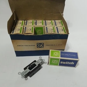 Vintage Circle F Brown Three-Way No-Klik Quiet Switch 3403 Box Of 10 - Picture 1 of 8