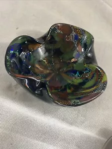 Schöne Murano Tutti Frutti Kunst Glas Schale schwarz bunt Sammlerstück - Bild 1 von 13