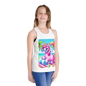 Camiseta sin mangas unicornio de verano para niños, linda camisa de playa, regalo de cumpleaños, fiesta en la piscina - Imagen 1 de 4
