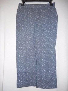 Size 6 cotton blend Blue White floral print Capri Cropped Pant - Picture 1 of 5