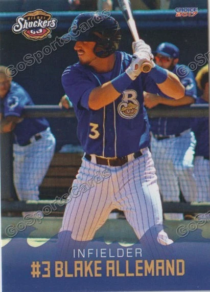 2017 Biloxi Shuckers Blake Allemand RC Rookie Milwaukee Brewers - Image 1 of 1