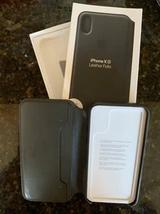 Apple Leather Folio Case for iPhone XS - Black pre-owned but perfect! - Picture 1 of 5