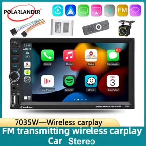 7" 2 Din Car Stereo Carplay Android Auto Bluetooth USB/AUX/FM Mirror LInk+Camera - Picture 1 of 12