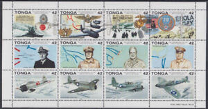 TONGA Sc # 814a-l CPL MNH  SHEET,  50th ANN WORLD WAR II in the PACIFIC