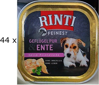 (€ 9,69/kg) Rinti Feinest Geflügel pur & Ente in der Schale: 44 x 150 g - Bild 1 von 3